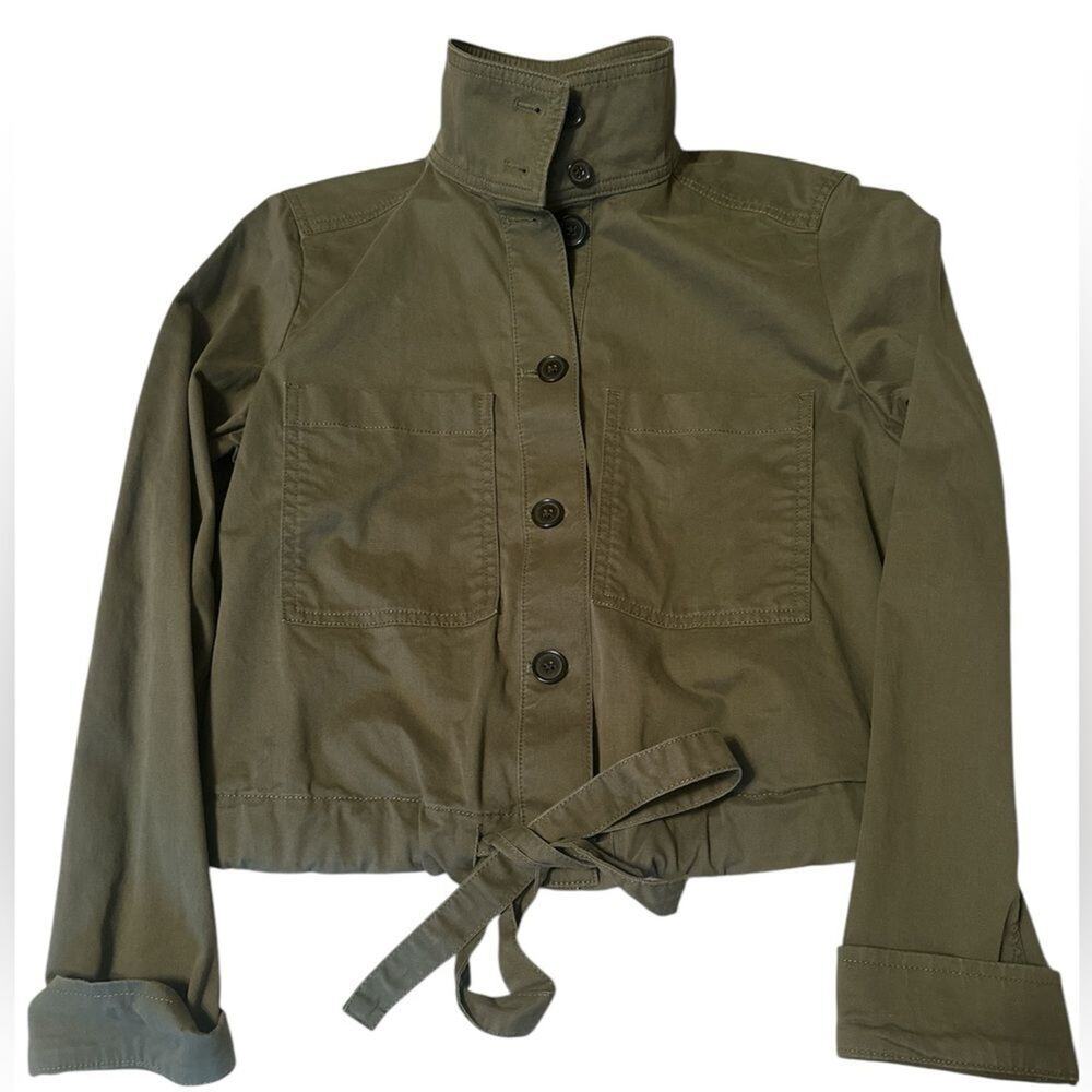 Banana Republic Women's XS Tall Army Green Twill Utility Jacket